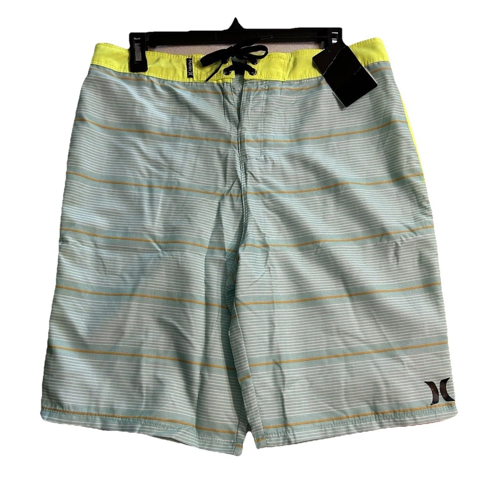 Hurley Boys Green Glow/Volt 20 Striped Board Shorts (D7)